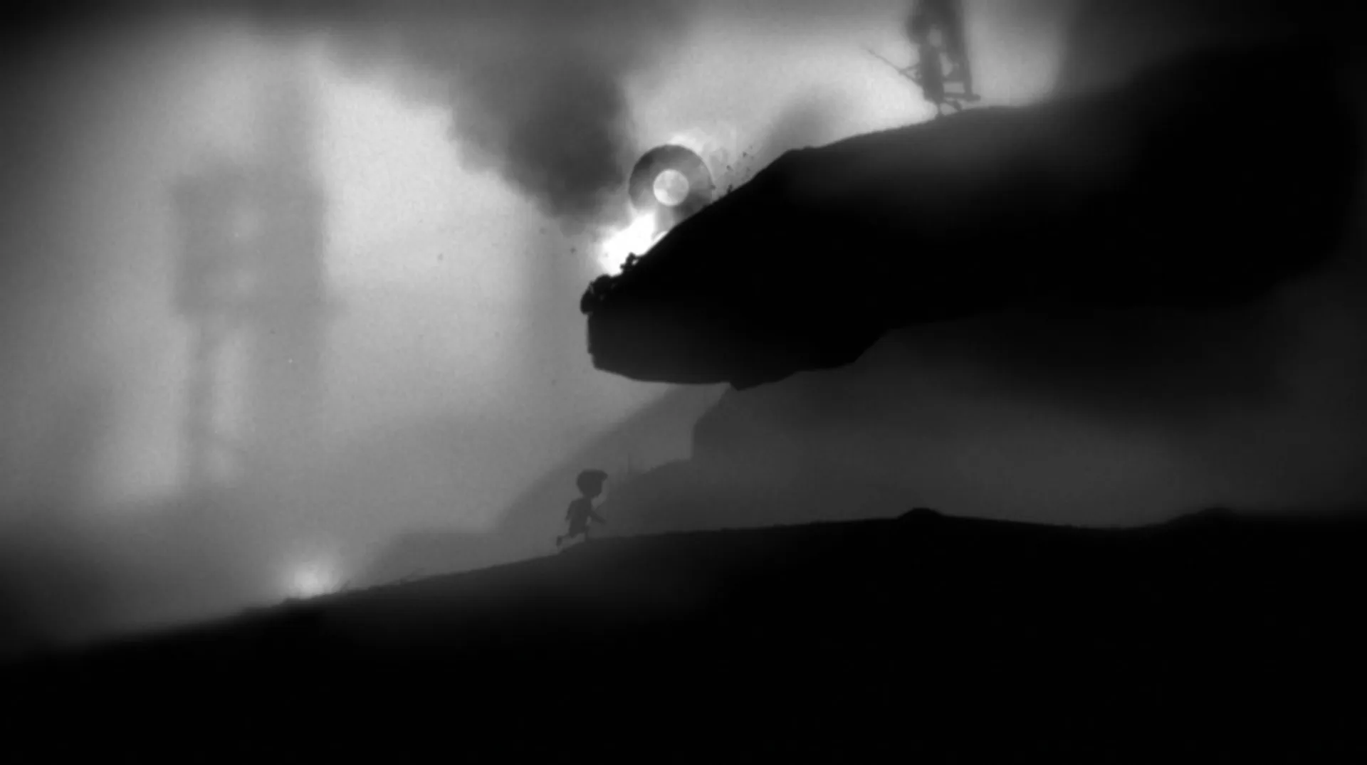 The boy in limbo being ambushed by enemy children